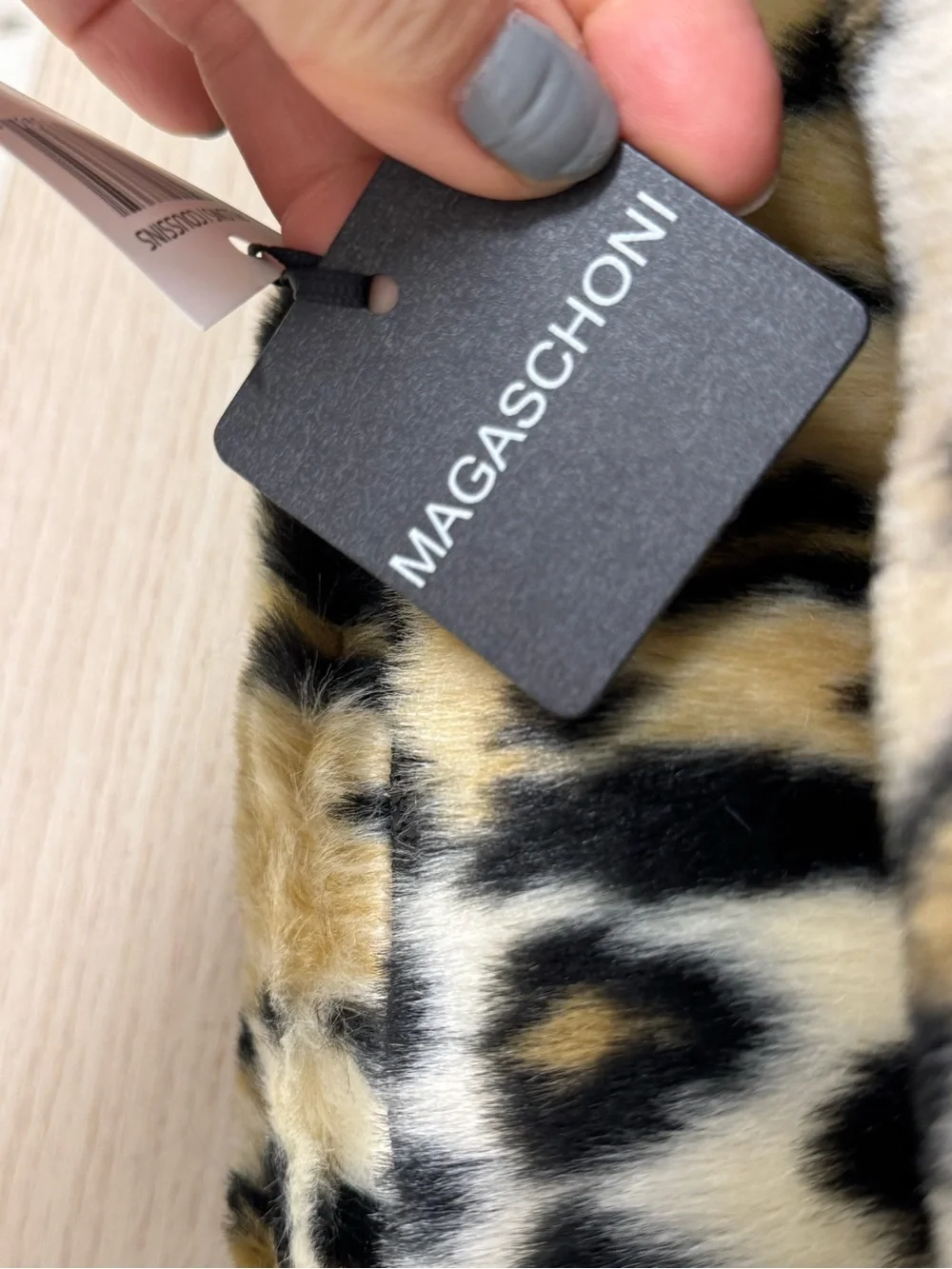 Magaschoni Leopard Print Faux Fur Pillows set 2 in Tan, Black, Cream